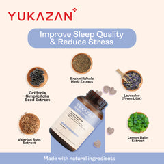 Yukazan Beauté Slzzp Natural Sleep Aids Supplement. Promote Deep & Quality Sleep, Boost Mood and Relax (60s)