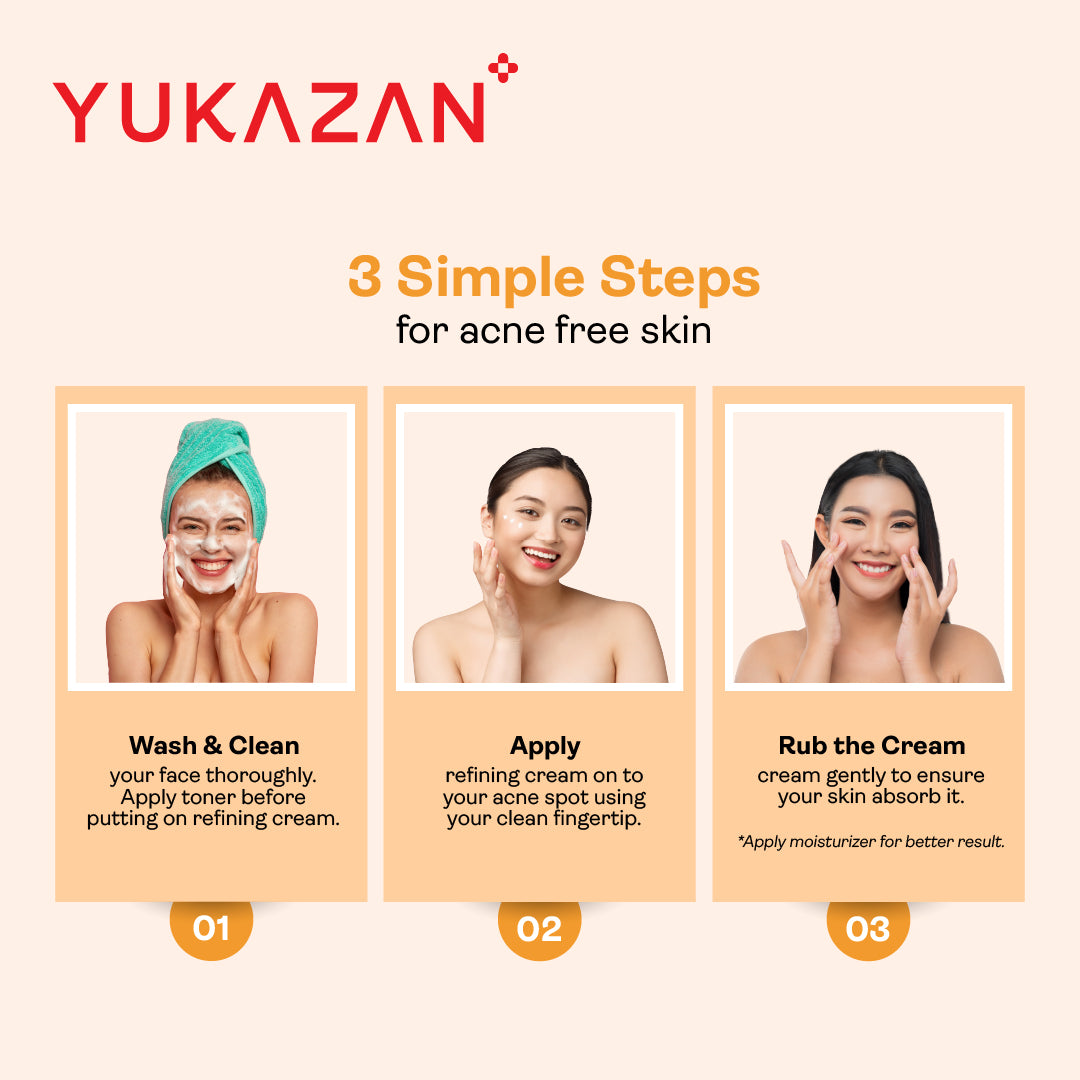 Yukazan Derma Refining Cream Acne & Pore 30ml Acne Removal Cream - Reduce acne in 7 days